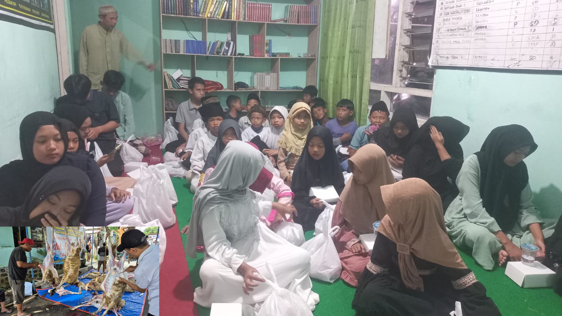 Yayasan Amanah Qalbu Indonesia (YAQINDO) menyembelih 23 kambing dan menyalurkan daging kurban kepada 307 warga di Magelang (Agri/Mitramabesnews.com/Magelang)