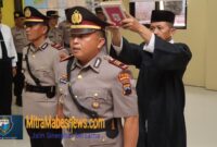 AKBP Anita Indah Setyaningrum memimpin upacara serah terima jabatan (Agri/Mitramabesnews.com/Magelang)